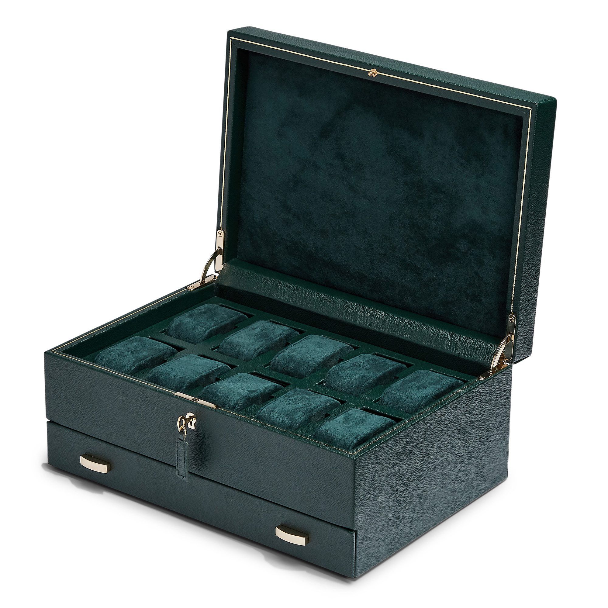 British Racing Green 10 Piece Watch Case WOLF 792841